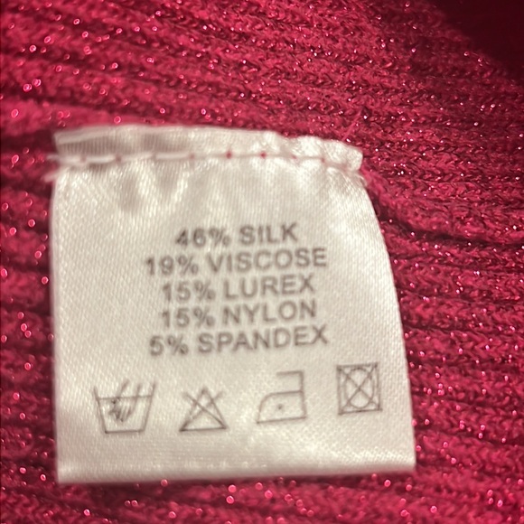 Tank Top- Fucshia - Shiny - Medium - Silk/Viscose/Lurex/Nylon/Spandex - Picture 6 of 6